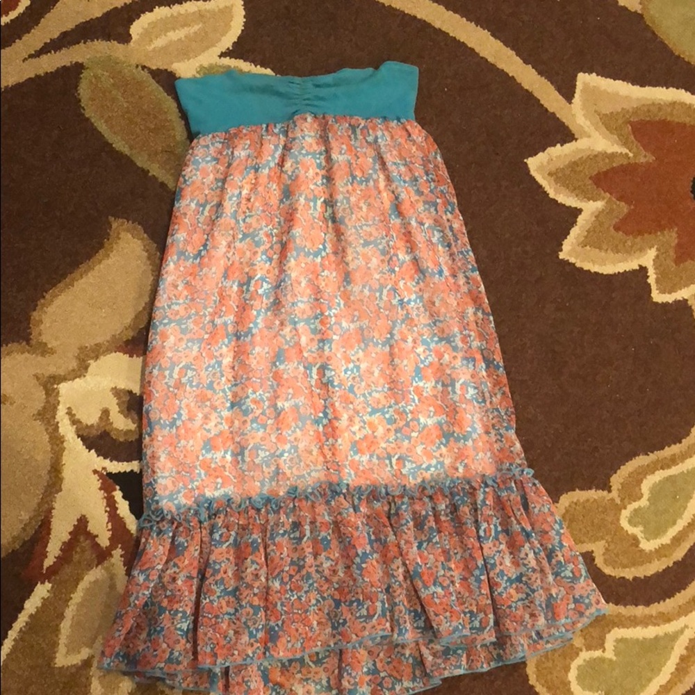 Girls Strapless Floral Dress – Size M